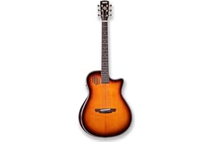 GAEA 41 inches Solid Spruce Top Acoustic Electric Guitar with D'Adario EXP-16 Coated Phosphor Bronze String Flame Maple Back & Side Rosewood Fingerboard & bridge (Sunburst) (GS-801)