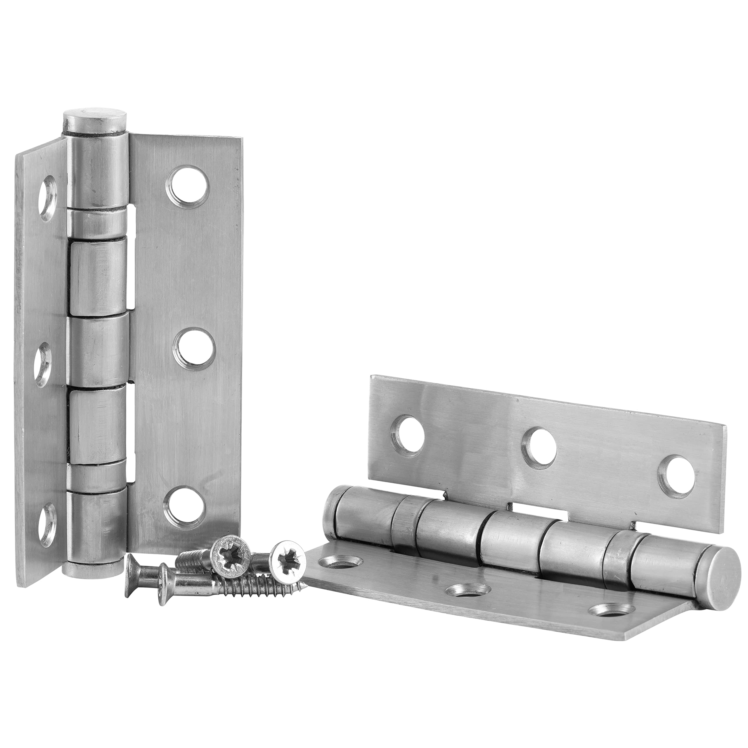 IRONZONE® 10 Pairs 3" 75mm Ball Bearing Hinges Satin Chrome Finish Suit Internal Doors Pair (10) for Internal use in Residential and Commercial Building Projects