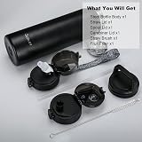 OLDLEY 1L Stainless Steel Water Bottle with 3 Lids Leakproof Vacuum Flask view 6