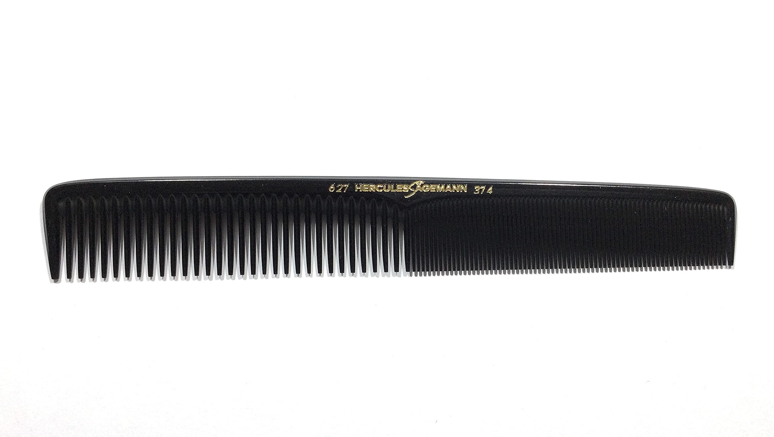 Hercules Sägemann 627-374 Professional Hair Cutting Comb Natural Rubber Hair Comb with 2 Teeth Coarse and Fine 7 Inches