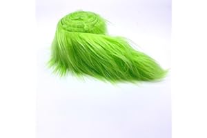 ICE FABRICS Craft Faux Fur Fabric Pre Cut Rolls - 2"x60" Fur Ribbon Faux Mohair Fabric Fur Strips - Super Soft Craft Fur Trim Fuzzy Fabric - Faux Fur for Crafts, Costumes & Decoration - Lime Green - 2x60