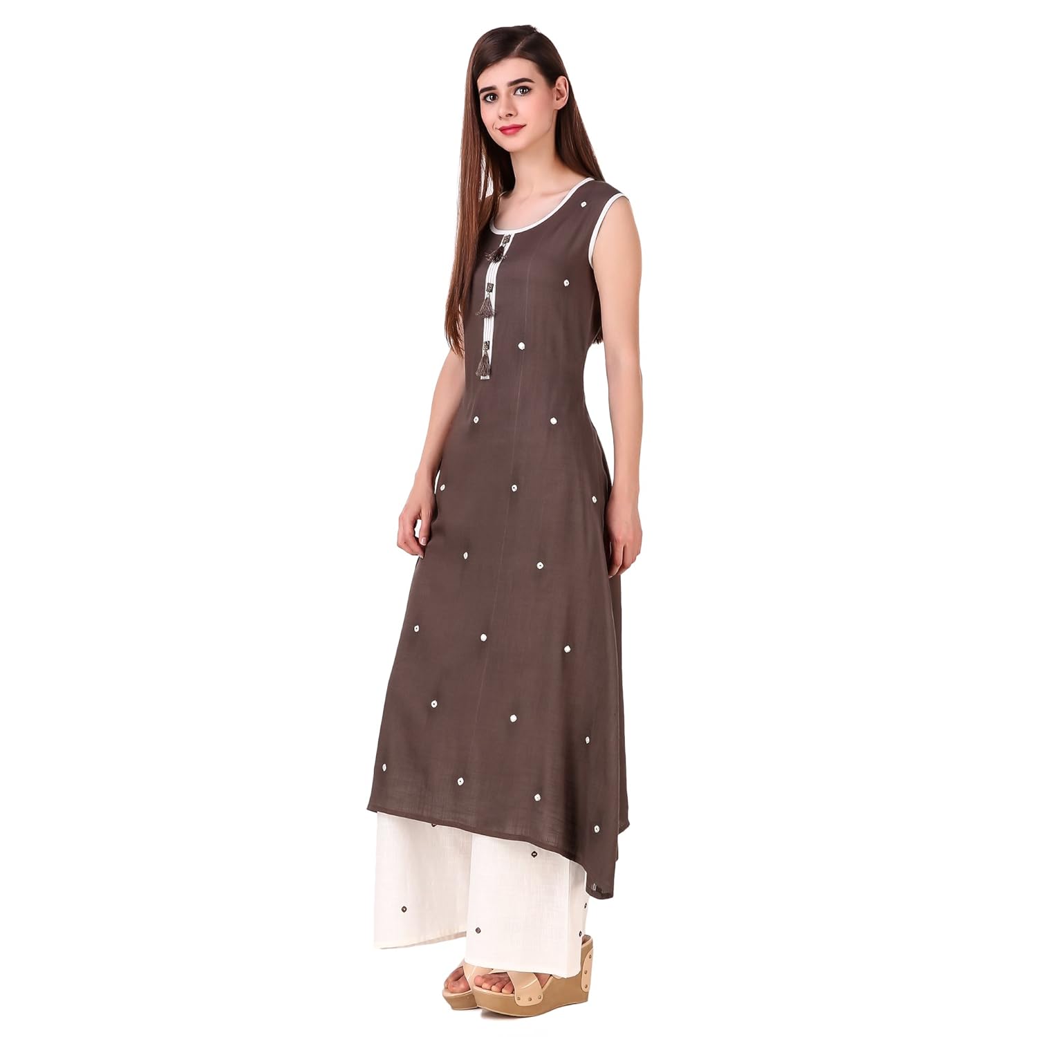 sreshee women's premium cotton designer kurti with palazzo pants set