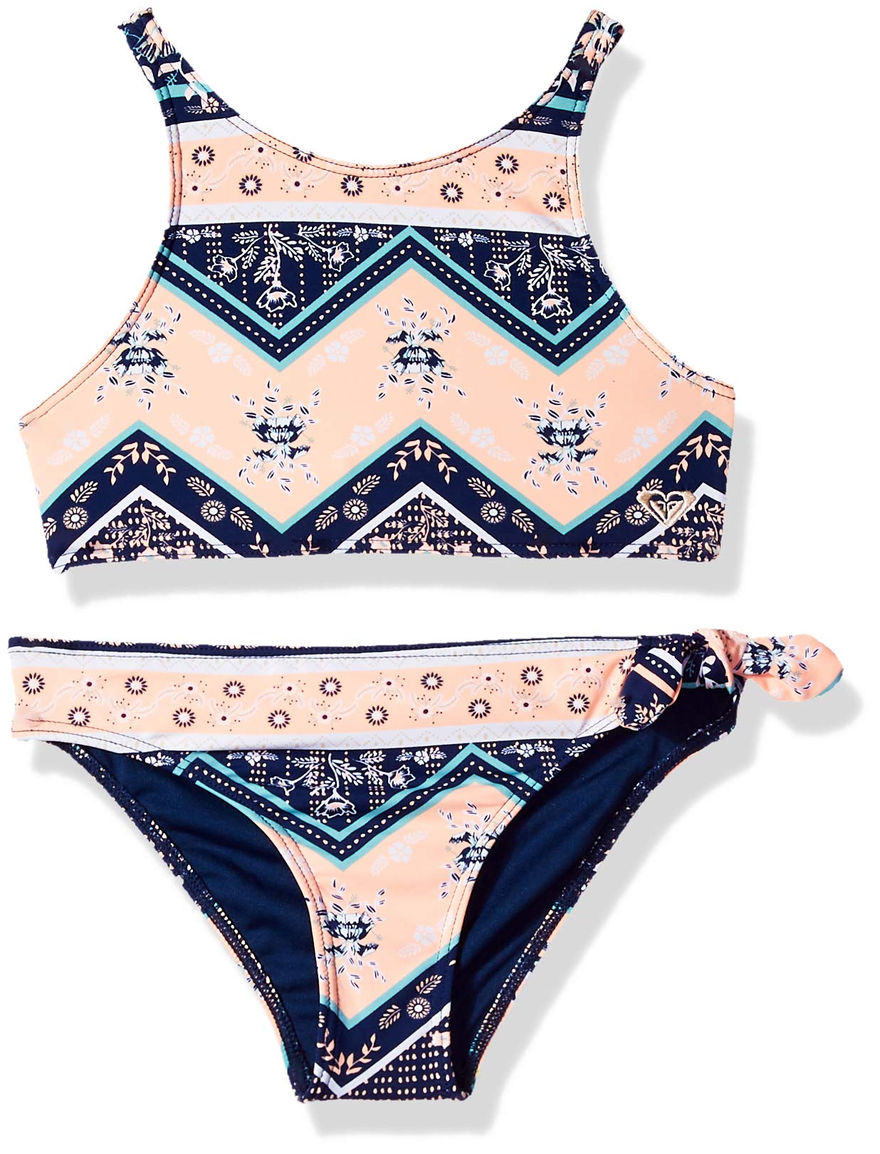 Roxy Big Girls' Heart in The Waves Crop Top Swimsuit Set