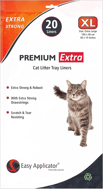 Easy Applicator 20 Extra Strong XL Cat Litter Tray Liners 100x48 cm