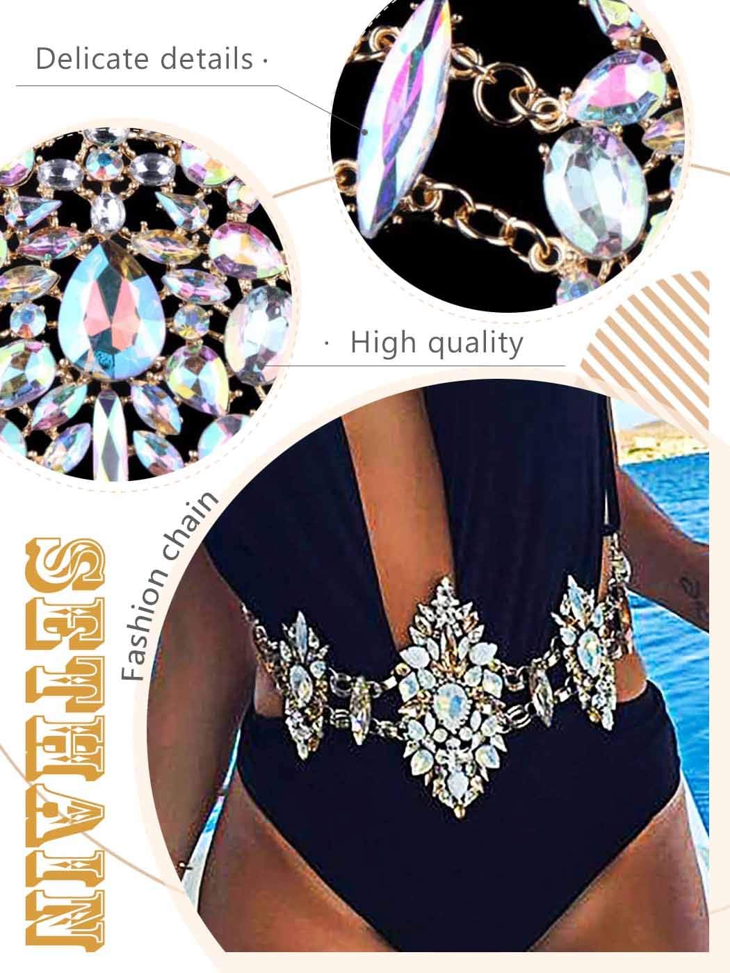 FUNEIA 32Pcs Waist Beads For Women Colorful African Belly Beads For The Waist Bikini Jewelry Chains Bead Waist Chains Set