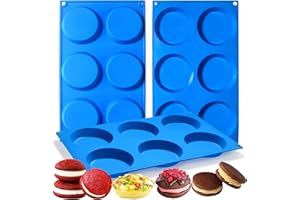 Sidosir Silicone Muffin Top Pans for Egg, Muffins Eggs Molds for Baking Non-Stick 3" Round Silicone Mold for Muffins, Eggs, Tarts, Corn Bread, Whoopie Pie Pan