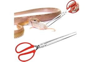 ZHCOY Heavy Duty Snake Feeding Tongs,15" Extra Long Stainless Steel Reptile Feeding Tongs Tweezers for Ball Python,Fish Aquariums, Reptiles Snakes, Tank Accessories Terrarium Supplies