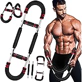 Twister Arm Trainer - Adjustable Forearm Strengthener, Arm Exercise Equipment, Chest Workout Equipment, Portable Spring Resistance for Home Workout Equipment (Black Red)