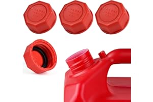 YAMATAKA Gas Can Cap, Gas Can Cap Replacement (4 kits-Red), High Compatibility, Fits most 1/2/3/5/10 gallon gas can, thickened lid and seal design,More durable and better sealing