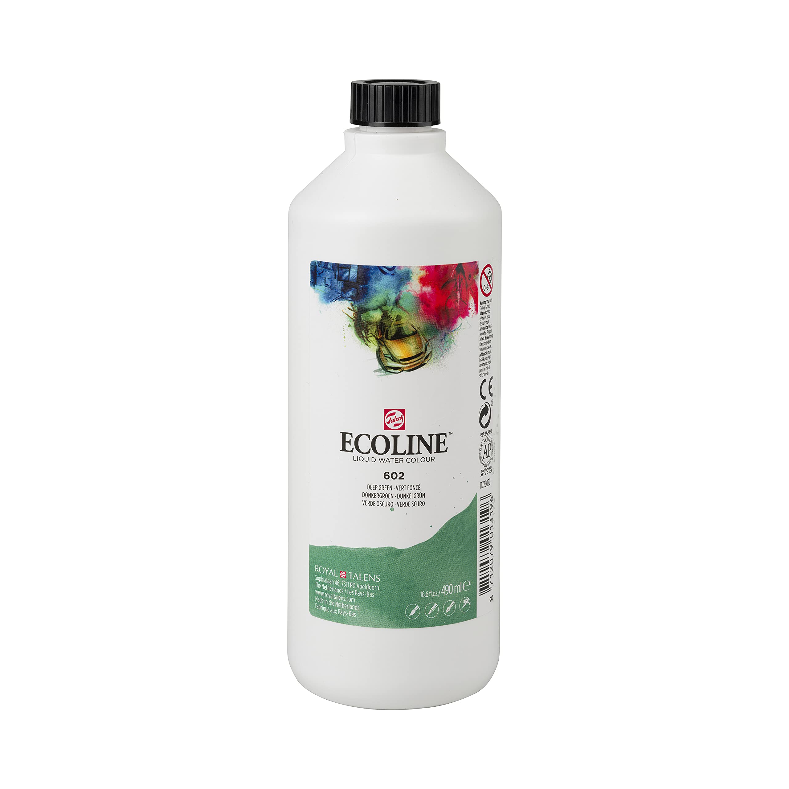 Ecoline Liquid Watercolour Bottle 490 ml Deep green 602 (11726020) — image 1