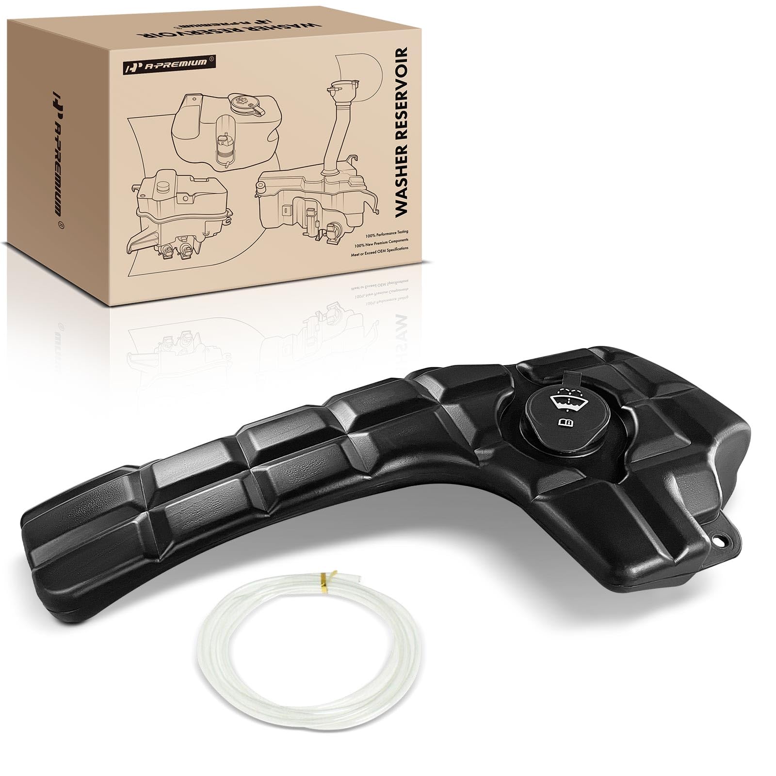 Photo 1 of A-Premium Windshield Washer Reservoir Tank Assembly Compatible with Chevrolet Corvette 1997-2004 - with Cap & Washer Pump & Fluid Level Sensor