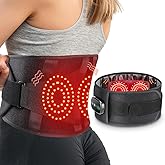 OVIMAZ Red Light Therapy Belt for Body, Cordless Infrared Light Therapy Belt with Heating Vibration Massage, Portable Lower Back Massager for Back Shoulder Waist Red Light Therapy Wrap (Black)