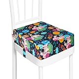 Toddler Booster Seat for Dining Table, Washable Thick Strong Support Portable Booster Chair for Toddlers Eating, Easy Cleaning Booster Seat Cushion Detachable with Adjustable Straps (Multicolour)