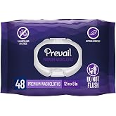 Prevail Premium Quilted Soft Pack Adult Washcloths, Unisex Adult Disposable Incontinence Wipes for Men &amp; Women, 12"x 8", Pack of 48