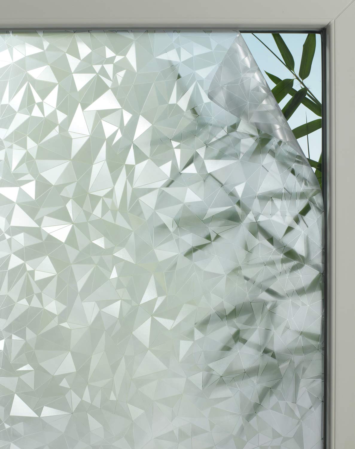 Gardinia Graphic 50 Static Window Film, Self-Adhesive, Privacy Screen, Translucent, Static Adhesion without Adhesive, 90 x 150 cm, Prism Look, Semi-Transparent