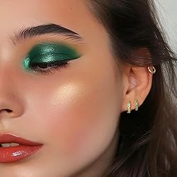 Inerney Gold Green Earrings Set for Women, Dainty