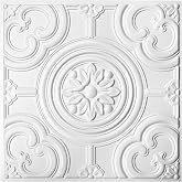 WOWSTAR 24-Pack 24"x24" PVC Drop Ceiling Tiles, White | Waterproof, glue-up install, Lightweight, Compatible with Grid System, basement kitchen bathroom