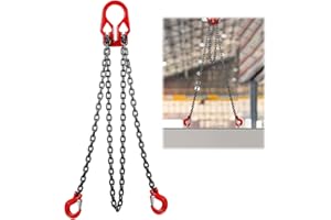 BEAMNOVA Lifting Chains with Adjuster Hooks, 3/8 Inch x 10 Ft, 7100lbs / 3.22 Tons, Chain Slings for Engine Hoist 2 Legs Industrial Grab Hook Heavy Duty