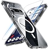RC1WD Magnetic for Nothing Phone (3a) Case with Screen Protector, Military-Grade Protection Not-Yellowing Shockproof Protective Slim Cover for Nothing Phone (3a) Case, Clear