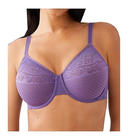 Wacoal Women's Visual Effects Unlined Full Coverage Underwire Minimizer Bra, 857210, Grape Compote