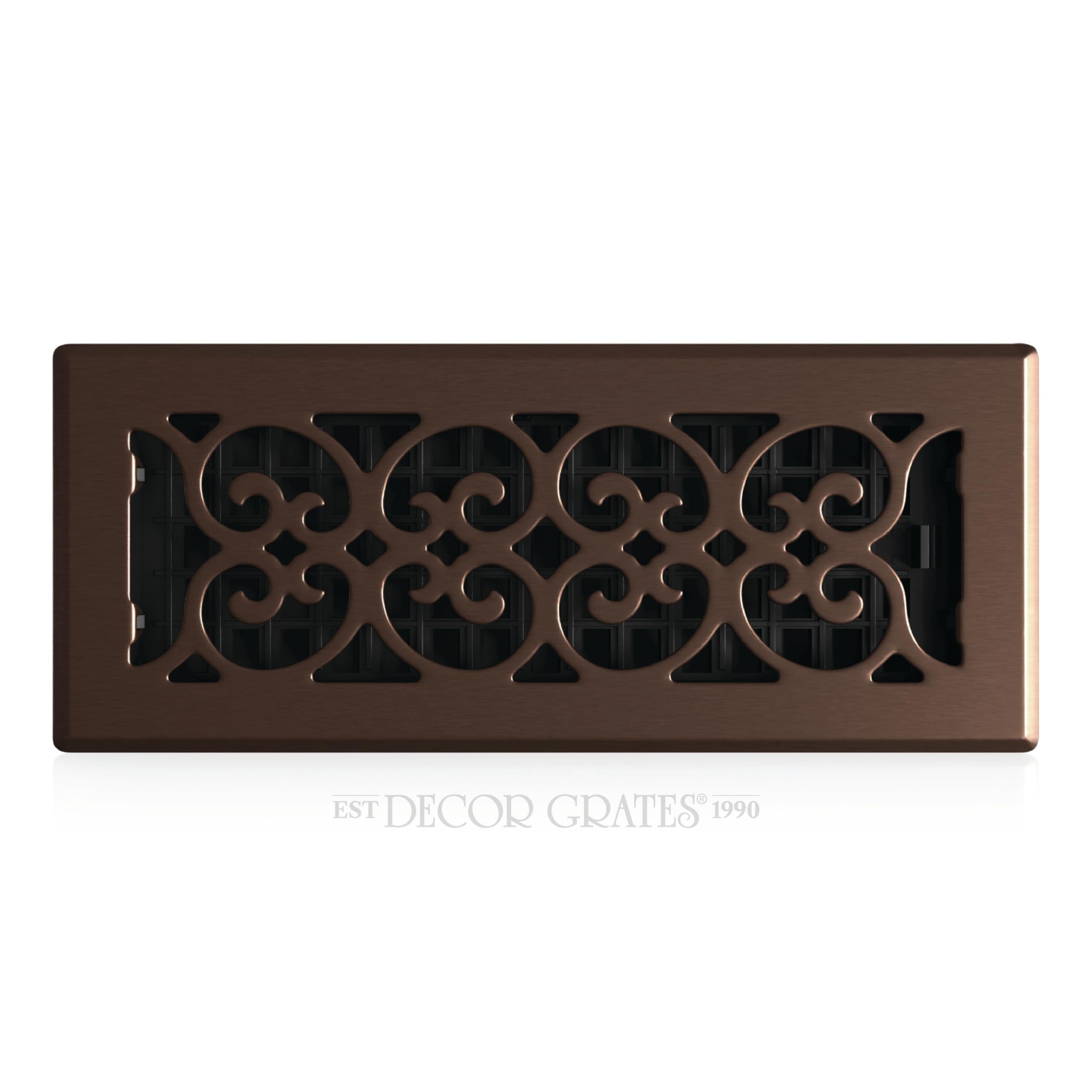 Decor Grates SPH412-RB Scroll Plated Register, Rubbed Bronze Finish, 4 x 12-Inch โ image 1