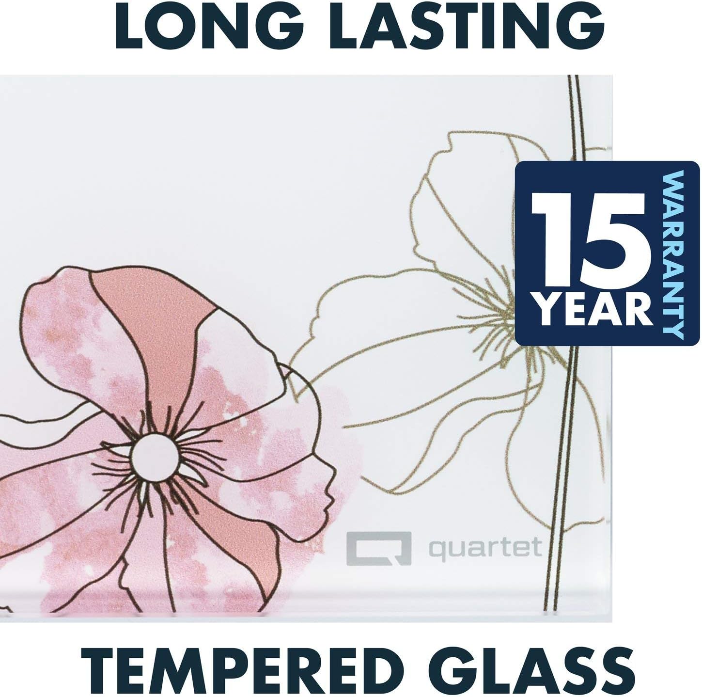 Quartet Glass Desktop Notepad, 9' x 6", Whiteboard, Dry Erase Surface, Floral/White, 2 Pack (GDP96P) : Office Products