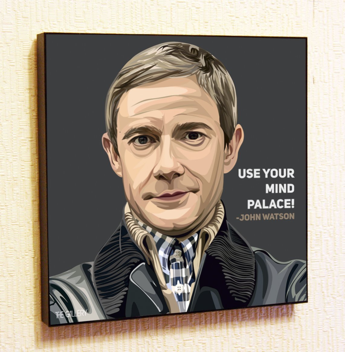 John Watson Sherlock Holmes Decor Motivational Quotes Wall Decals Pop Art Gifts Portrait Framed Famous Paintings on Acrylic Canvas Poster Prints Artwork (20x20 (50.8cm x 50.8cm))