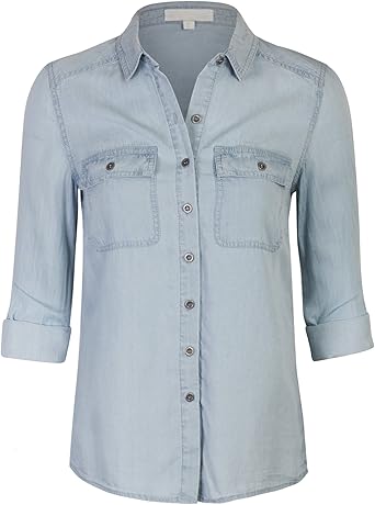 fitted denim shirts for ladies