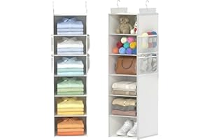ALLTIDYUP Extra Deep Hanging Closet Organizer with Shelves and Oversized Mesh Pockets, Heavy-Duty Structure, No Deformation, 