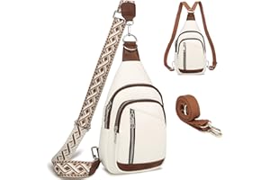 MYHOZEE Sling Bag Crossbody Backpack Purse - 2 in 1 Leather Cross Body Bag Fanny Pack with 2 Removable Strap Large Chest Shoulder Bag