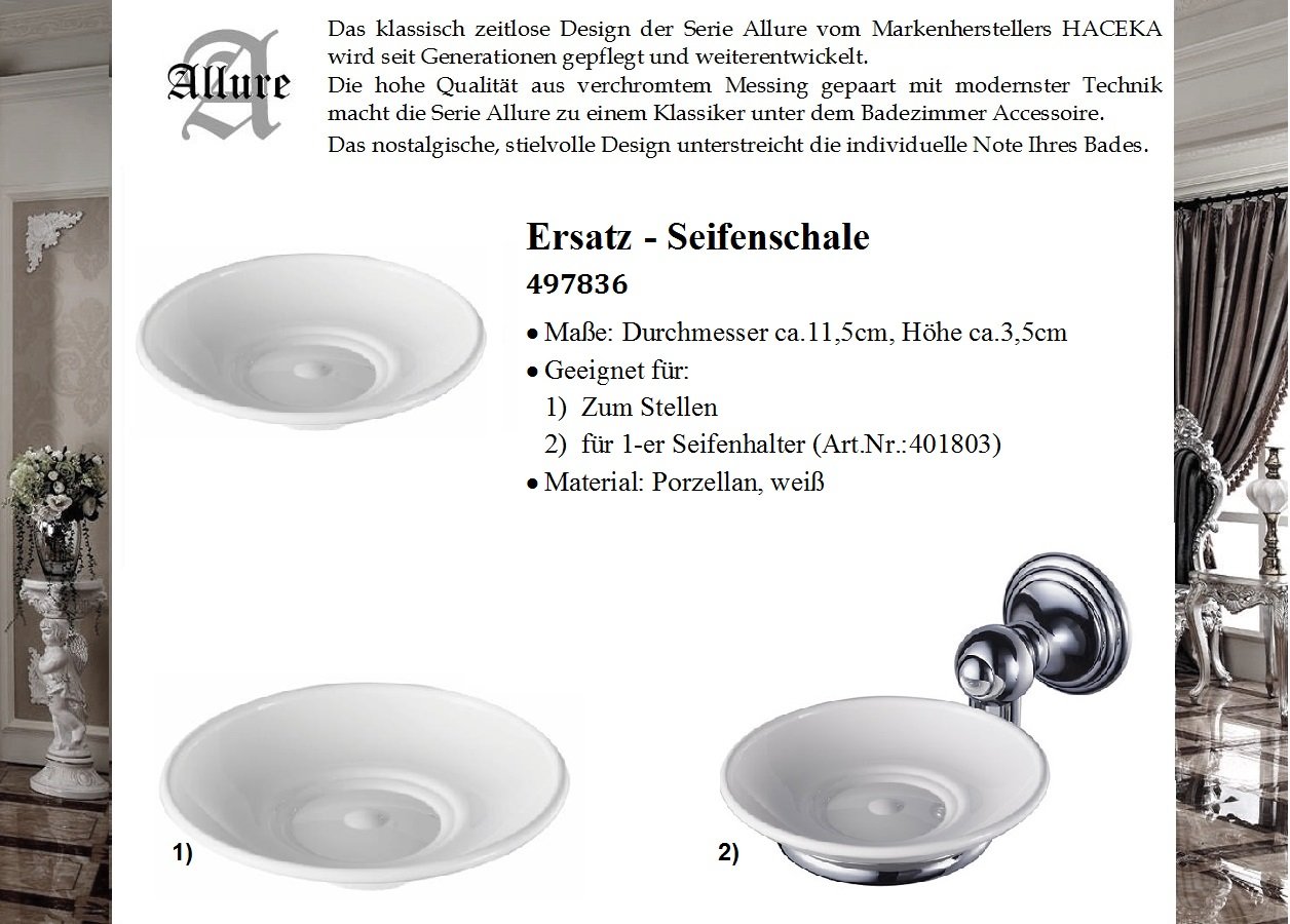 Mobel Wohnen Haceka Allure Seifenschale Porzellan Badzubehor Textilien