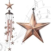 Nowpis Star Wind Chimes for Outside, 35" Wind Chimes with 4 Aluminum Tubes Hanging Bells, Memorial Windchimes Outdoors with S Hook for Patio Garden Decor, Unique Gift for Mom Grandma Housewarmi