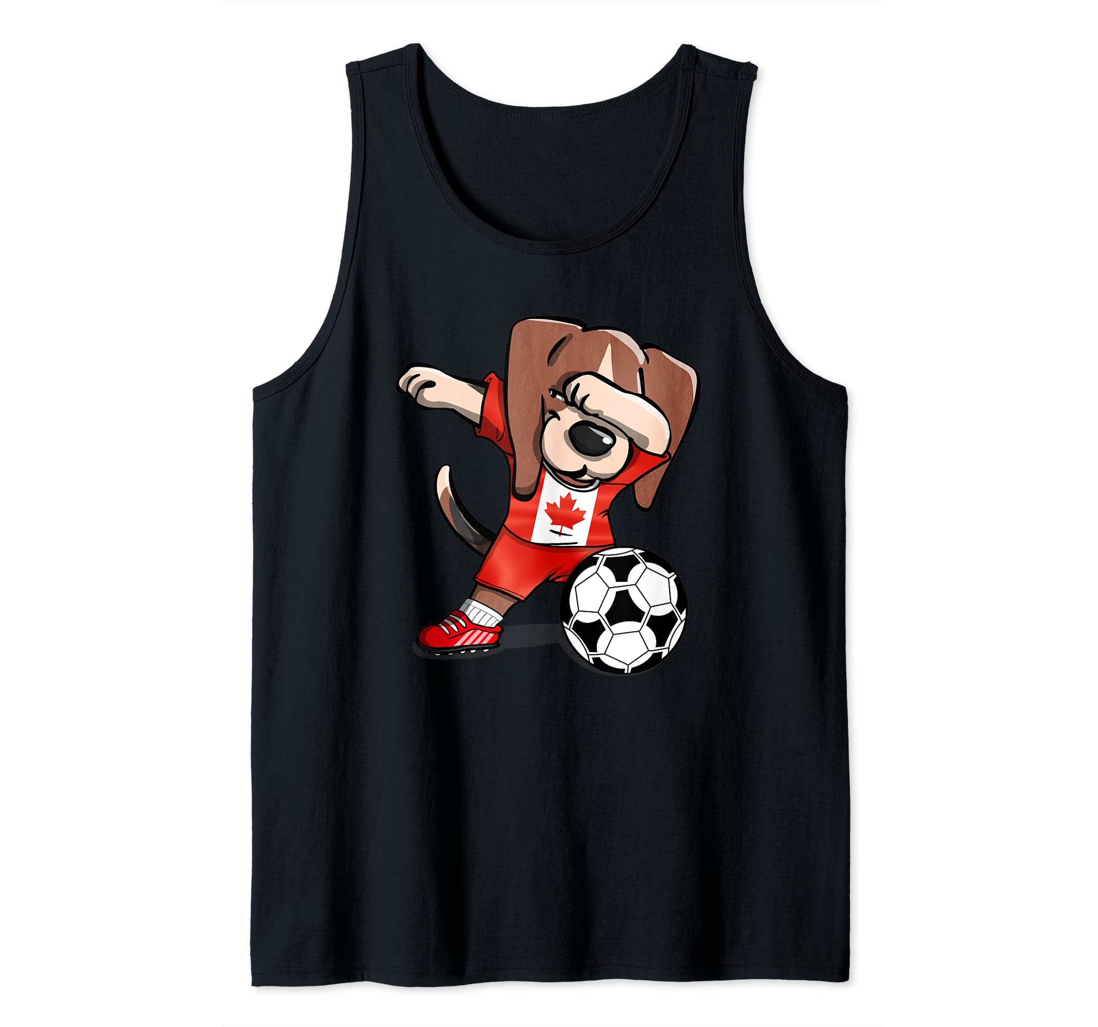 Dabbing Beagle Canada Soccer Fans Jersey - Canadian Football Tank Top