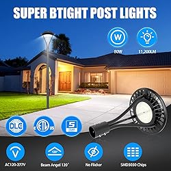 ADUB 10 Pack 80W LED Post Top Light, 11200LM LED