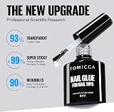 TOMICCA 4 in 1 Nail Glue Gel Kit Clear Tips 16ml 2pcs UV/LED view 5