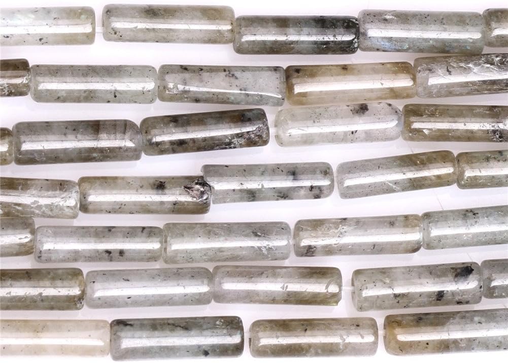 SHGbeads 4x13mm Gray Labradorite Semi Precious Gemstone Column Tube Loose Beads for Jewellery Making DIY Handmade Craft Supplies 15" - Image 4