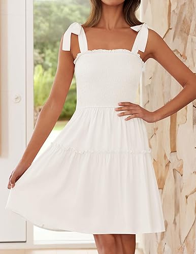 ZESICA Women's 2025 Summer Spaghetti Strap Sleeveless Square Neck