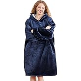 AmyHomie Wearable Blanket Hoodie for Adults & Teens,Oversized Sherpa Hooded Blanket,Warm Cozy Blanket Sweatshirt as Christmas Birthday Gifts for Women Men