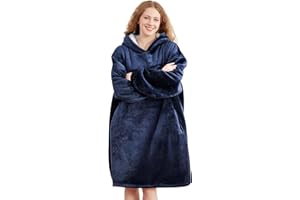 AmyHomie Wearable Blanket Hoodie for Adults & Teens,Oversized Sherpa Hooded Blanket,Warm Cozy Blanket Sweatshirt as Christmas Birthday Gifts for Women Men