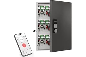 DiDiHere 72 Key Lock Box, Key Cabinet Organizer Wall Mount use OTP Technology Unlock,Fixed Password/Bluetooth Unlock,Key Safe Security Storage Lockbox Holder for Valets, Hotels, Car and House
