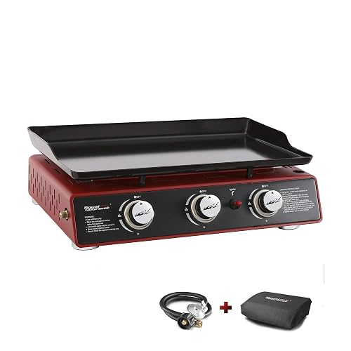 25,500 BTU Outdoor Griddle Royal Gourmet Portable 3-Burner Gas Griddle ...