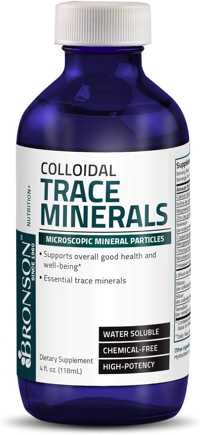 Bronson Colloidal Trace Minerals High Potency Chemical Free Microscopic Essential Mineral Particles, 4 fl. oz.: Health & Personal Care
