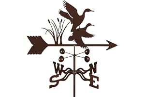 E-Z VANE EZ Vane Mallard Ducks Weathervane — Roof Mount, Wind Cups, Antique Copper Finish, Steel with Durable Triple Powder Coating, Handcrafted in USA