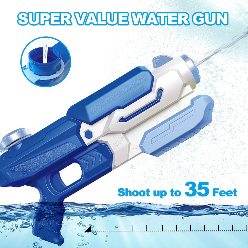 Scientoy Water Gun , 2 Pack Water Guns for Kid , Squirt Guns 1200CC High Capacity &30-35 Feet Shooting Range, Gifts for Children & Adult Summer Swimming Pool Beach Water Fighting Party: Toys & Games