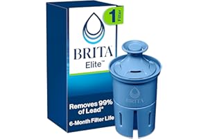 Brita Elite Water Filter Replacement for Pitchers and Dispensers, BPA-Free, Reduces 99% of Lead, Lasts Six Months or 120 Gallons, Includes 1 Pitcher Replacement Filter