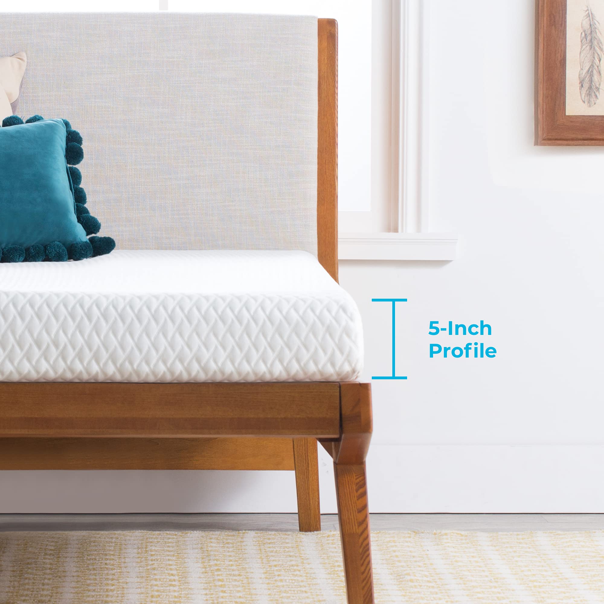 Linenspa 5 Inch Gel Memory Foam Mattress, Firm Mattress, Low Profile Bed Full 5 Inch Mattress