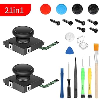 Amazon Com Switch Ns Joy Con対応 センサーアナログジョイスティック 交換用 互換性2個 キャップ付き ニンテンドースイッチ Joy Con用 L Rセンサー コントロール 修理ツール付 左右対応 Video Games