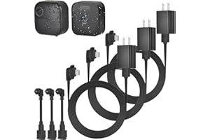 DELILYN 3Pack 25ft/7.5m Power Adapter for Blink Outdoor 4 (4th Gen)&(3rd Gen)&Blink XT2/XT, Weatherproof Flat Extension Cable with Extra Type C to Micro USB Adapter Continuously Charging Blink Outdoor Camera