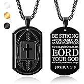 Easter Basket Stuffers - Football Bible Verse Cross Necklace for Men Stainless Steel Religious Gift Football First Communion Baptism Religious Sports Birthday Christmas Gifts Jewelry for Kids Boys Men Teens Boyfriend Husband