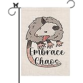 GAGEC Garden Flag Funny Opossum Vertical Burlap Double Sided Outdoor Decor Yard Lawn Home Decoration 12.5 x 18 Inch